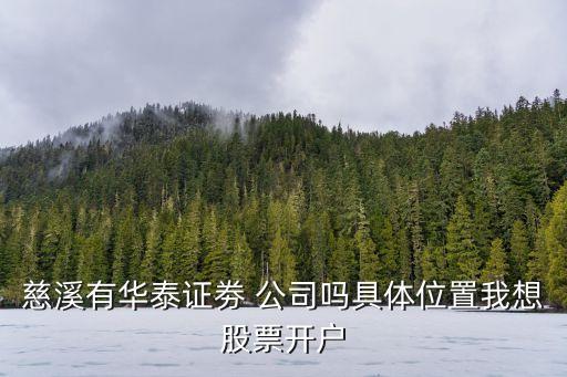 慈溪有華泰證劵 公司嗎具體位置我想股票開戶