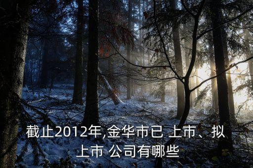 截止2012年,金華市已 上市、擬 上市 公司有哪些