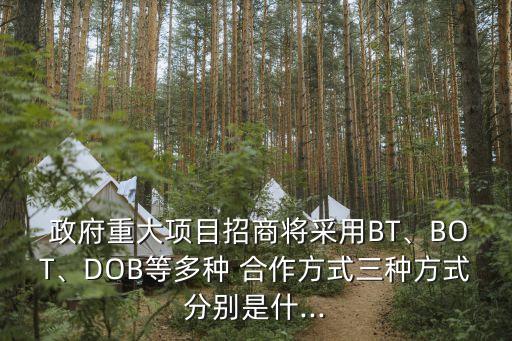  政府重大項目招商將采用BT、BOT、DOB等多種 合作方式三種方式分別是什...