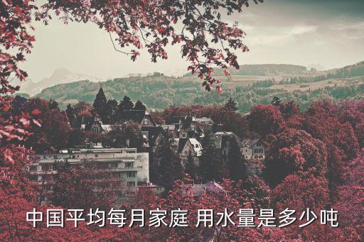 中國平均每月家庭 用水量是多少噸