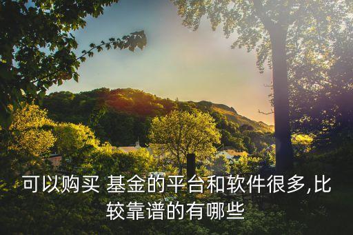 可以購(gòu)買 基金的平臺(tái)和軟件很多,比較靠譜的有哪些