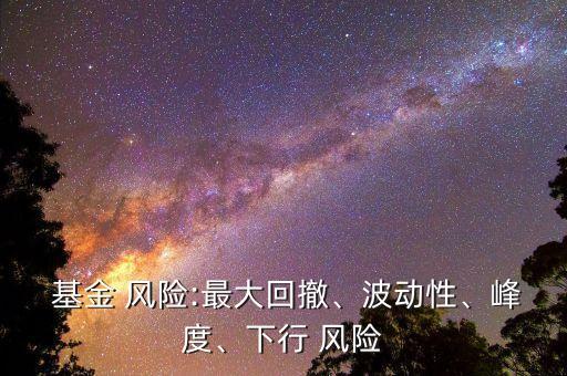  基金 風險:最大回撤、波動性、峰度、下行 風險