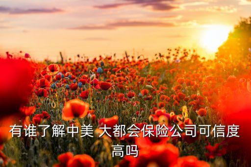 有誰了解中美 大都會保險公司可信度高嗎