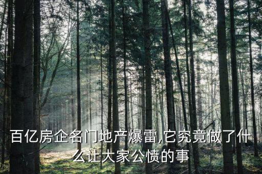 百億房企名門(mén)地產(chǎn)爆雷,它究竟做了什么讓大家公憤的事