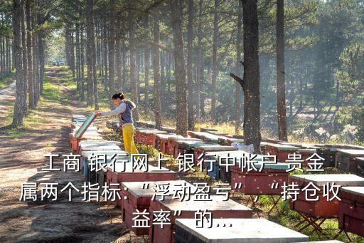  工商 銀行網上 銀行中帳戶 貴金屬兩個指標:“浮動盈虧”,“持倉收益率”的...
