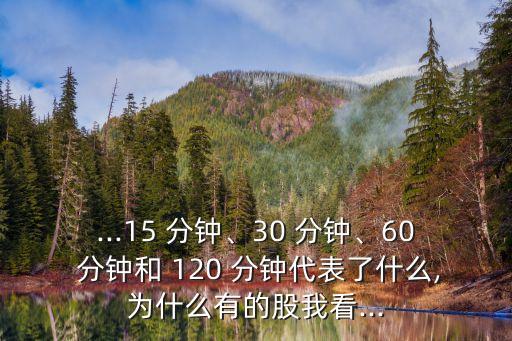 ...15 分鐘、30 分鐘、60 分鐘和 120 分鐘代表了什么,為什么有的股我看...