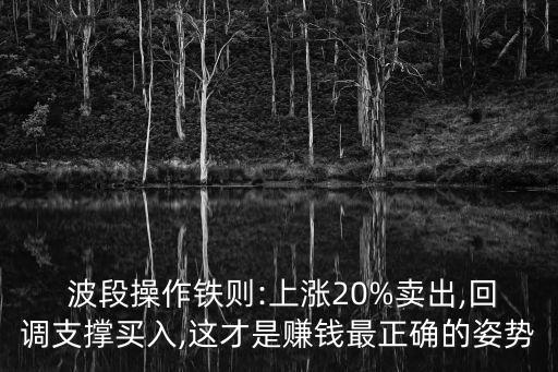  波段操作鐵則:上漲20%賣出,回調支撐買入,這才是賺錢最正確的姿勢