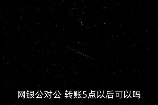 網(wǎng)銀公對公 轉(zhuǎn)賬5點(diǎn)以后可以嗎