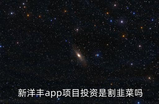  新洋豐app項目投資是割韭菜嗎