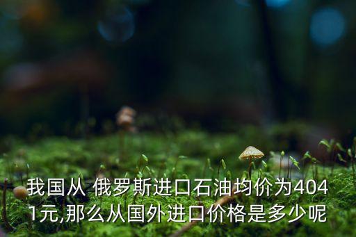 我國從 俄羅斯進(jìn)口石油均價(jià)為4041元,那么從國外進(jìn)口價(jià)格是多少呢