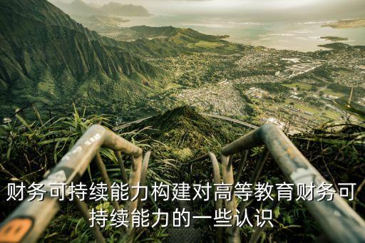 財務可持續(xù)能力構(gòu)建對高等教育財務可持續(xù)能力的一些認識