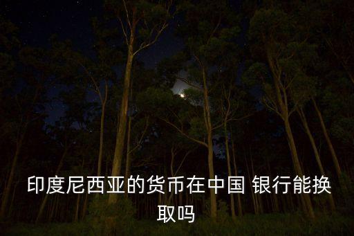  印度尼西亞的貨幣在中國(guó) 銀行能換取嗎