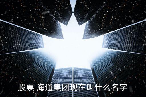 股票 海通集團(tuán)現(xiàn)在叫什么名字