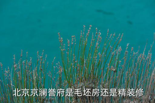  北京京瀾譽府是毛坯房還是精裝修