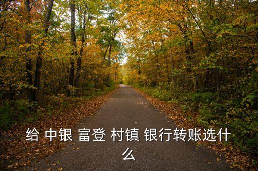 給 中銀 富登 村鎮(zhèn) 銀行轉賬選什么