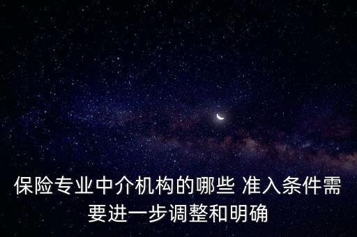 保險專業(yè)中介機(jī)構(gòu)的哪些 準(zhǔn)入條件需要進(jìn)一步調(diào)整和明確
