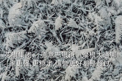 花旗集團(tuán)、 德意志銀行、摩根大通哪家更強,更穩(wěn)定,信譽更好都是超過...