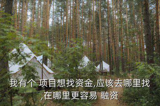 我有個 項目想找資金,應(yīng)該去哪里找,在哪里更容易 融資