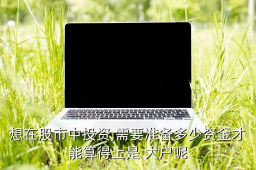 想在股市中投資,需要準備多少資金才能算得上是 大戶呢