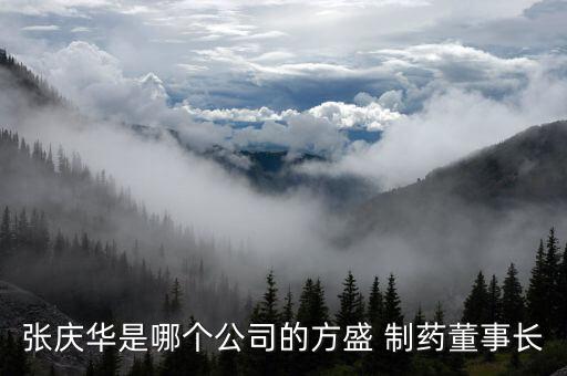 張慶華是哪個(gè)公司的方盛 制藥董事長(zhǎng)