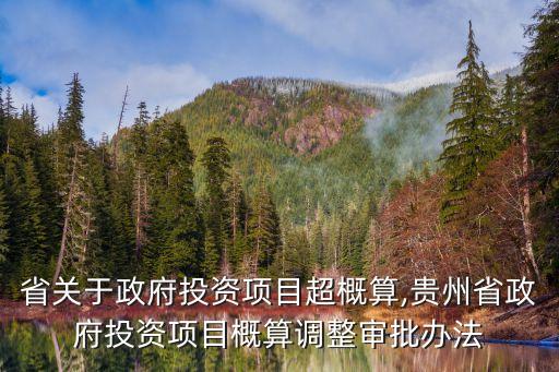 云南省關(guān)于政府投資項(xiàng)目超概算,貴州省政府投資項(xiàng)目概算調(diào)整審批辦法