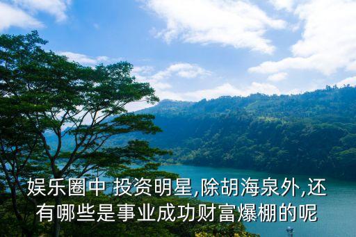 娛樂(lè)圈中 投資明星,除胡海泉外,還有哪些是事業(yè)成功財(cái)富爆棚的呢