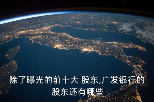 除了曝光的前十大 股東,廣發(fā)銀行的 股東還有哪些