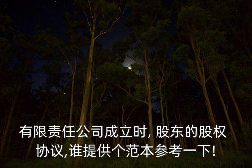 有限責(zé)任公司成立時, 股東的股權(quán) 協(xié)議,誰提供個范本參考一下!