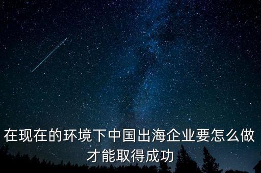 在現(xiàn)在的環(huán)境下中國(guó)出海企業(yè)要怎么做才能取得成功