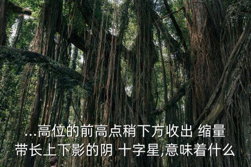 ...高位的前高點稍下方收出 縮量帶長上下影的陰 十字星,意味著什么
