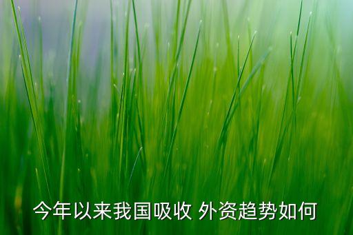 今年以來(lái)我國(guó)吸收 外資趨勢(shì)如何