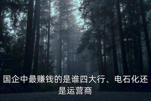 國企中最賺錢的是誰四大行、電石化還是運(yùn)營商