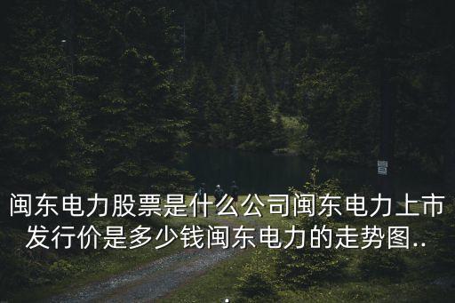 閩東電力股票是什么公司閩東電力上市發(fā)行價(jià)是多少錢(qián)閩東電力的走勢(shì)圖...