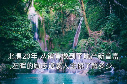 北漂20年,從銷(xiāo)售做到了地產(chǎn)新首富,左暉的勵(lì)志逆襲人生你了解多少...