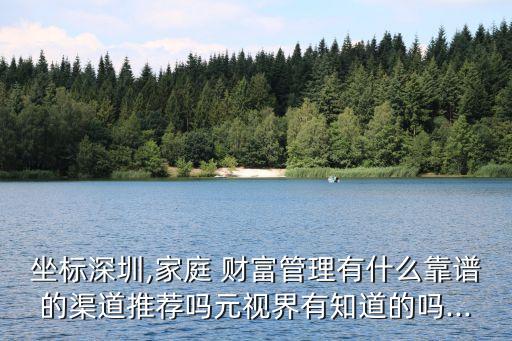 坐標(biāo)深圳,家庭 財富管理有什么靠譜的渠道推薦嗎元視界有知道的嗎...