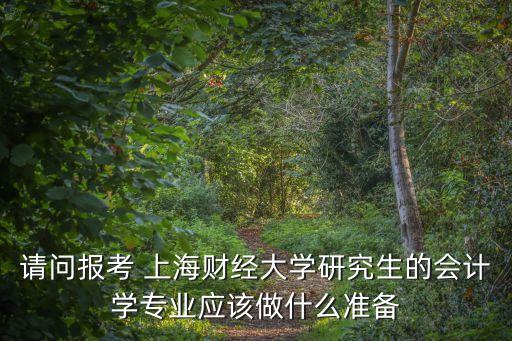 請問報考 上海財經(jīng)大學(xué)研究生的會計學(xué)專業(yè)應(yīng)該做什么準(zhǔn)備