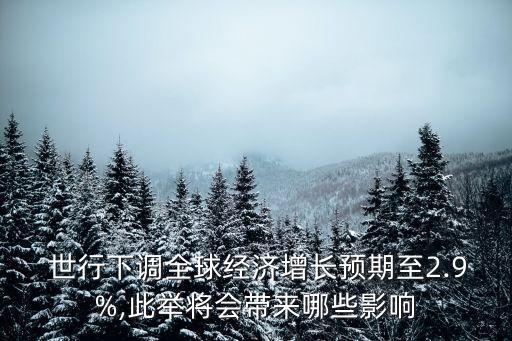  世行下調(diào)全球經(jīng)濟(jì)增長(zhǎng)預(yù)期至2.9%,此舉將會(huì)帶來哪些影響