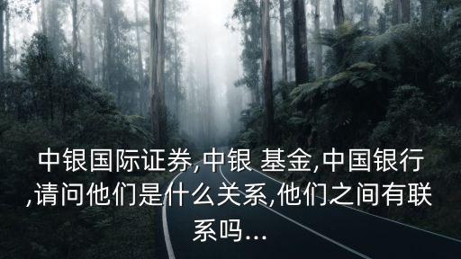 中銀國(guó)際證券,中銀 基金,中國(guó)銀行,請(qǐng)問他們是什么關(guān)系,他們之間有聯(lián)系嗎...