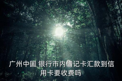  廣州中國 銀行市內借記卡匯款到信用卡要收費嗎