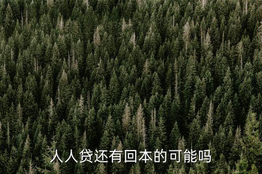 人人貸還有回本的可能嗎